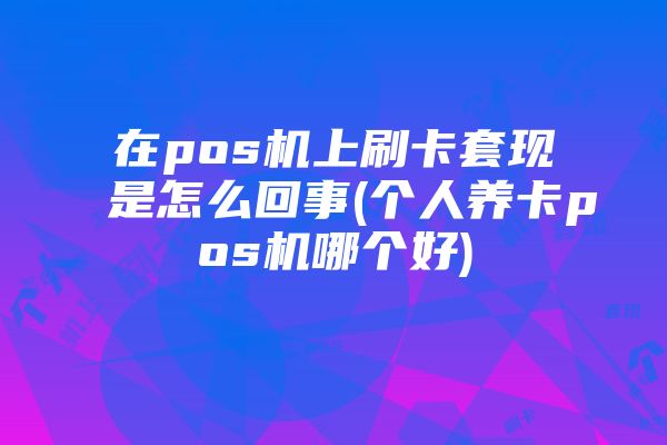 在pos机上刷卡套现是怎么回事(个人养卡pos机哪个好)