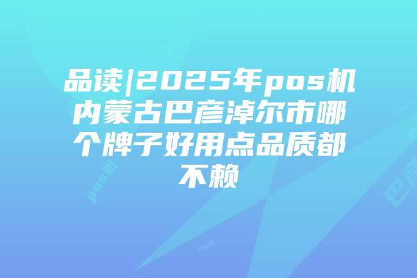 品读|2025年pos机内蒙古巴彦淖尔市哪个牌子好用点品质都不赖