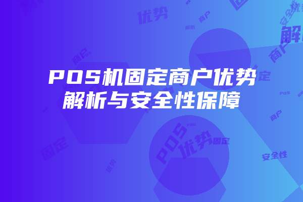 POS机固定商户优势解析与安全性保障