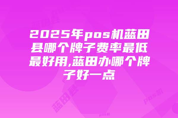 2025年pos机蓝田县哪个牌子费率最低最好用,蓝田办哪个牌子好一点