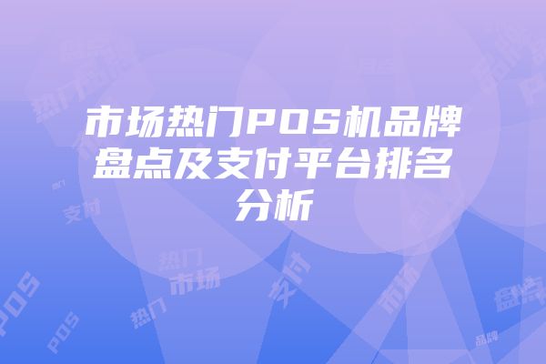 市场热门POS机品牌盘点及支付平台排名分析